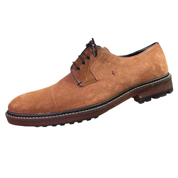 Ted Baker London Brown Suede Leather Cap Toe Derby Shoes Mens 44 US 11 Casual main image 8